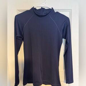 Athleta Navy Long Sleeve Rashguard Top Size M